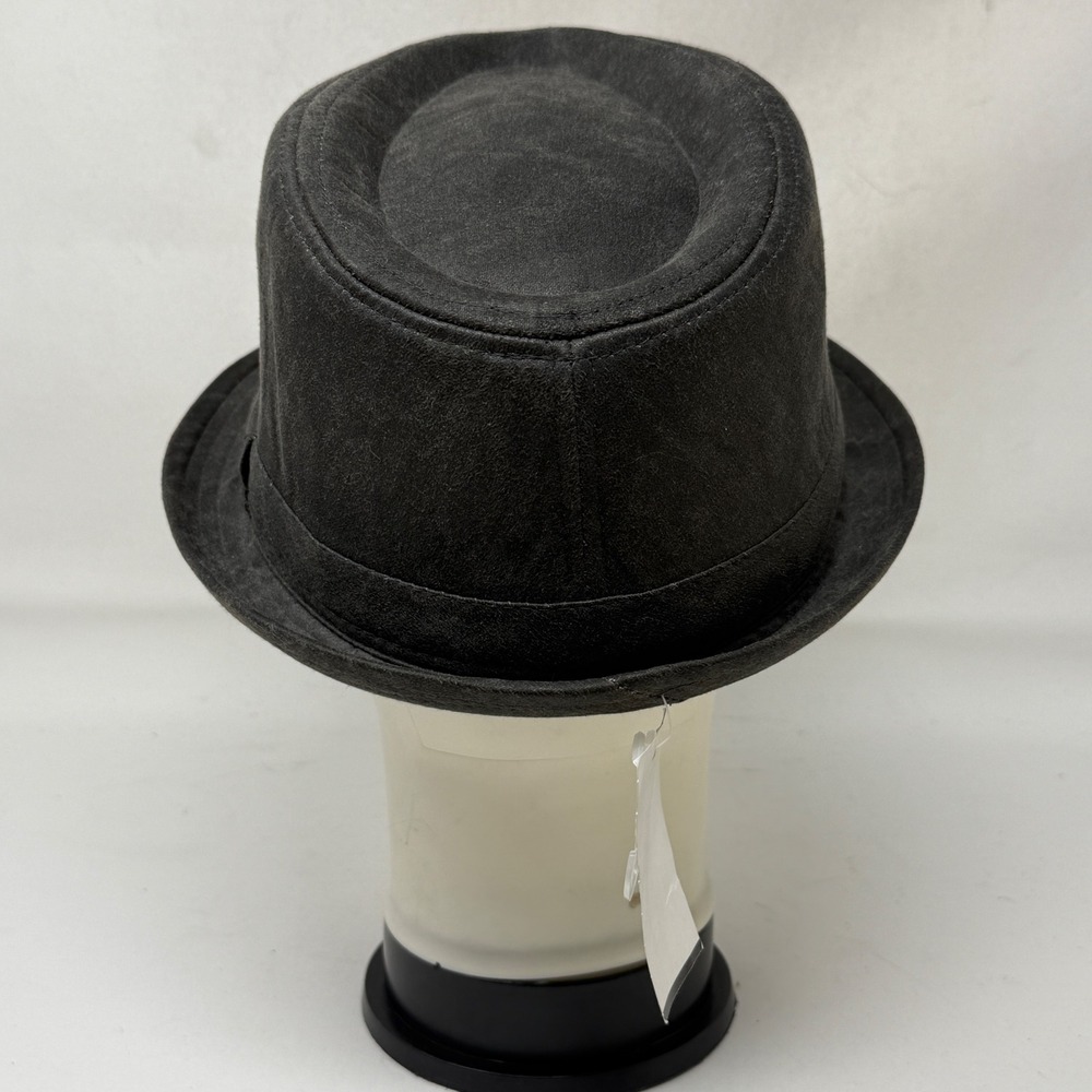 Vintage Stone Mens L/XL Dark Brown Gray Trilby Fedora Hat Retro Dapper MCM Indie - Picture 6 of 9